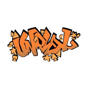 Orange word graffiti listed in graffiti decals.