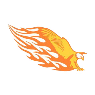 Flamboyant eagle rushing down listed in flames decals.