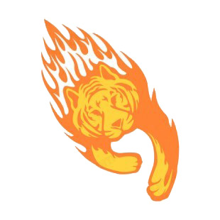 Flamboyant tiger running listed in flames decals.