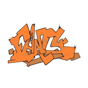 Orange word graffiti listed in graffiti decals.