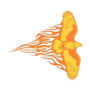 Flamboyant eagle flying listed in flames decals.