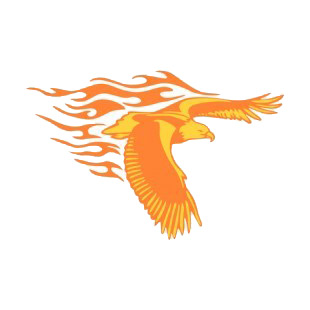 Flamboyant eagle flying listed in flames decals.