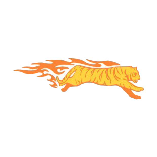 Flamboyant white tiger running listed in flames decals.