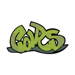 Green cars word graffiti listed in graffiti decals.