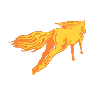 Flamboyant horse running listed in flames decals.