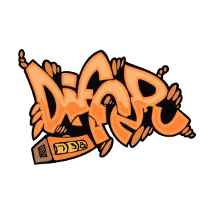 Orange differ word graffiti listed in graffiti decals.