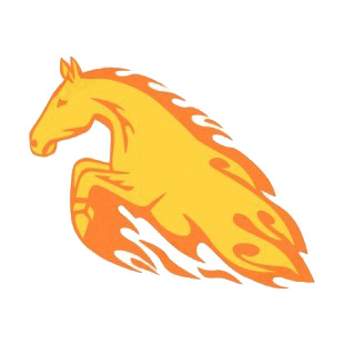 Flamboyant horse jumping listed in flames decals.