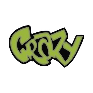 Green crazy word graffiti listed in graffiti decals.