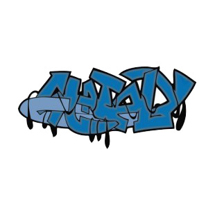 Blue word graffiti listed in graffiti decals.