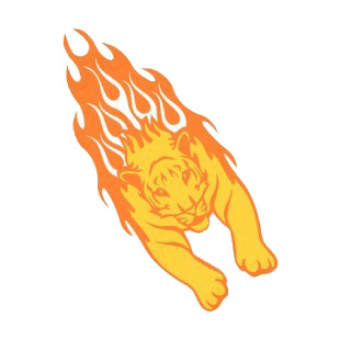 Flamboyant white tiger running listed in flames decals.