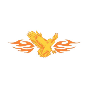 Flamboyant eagle rushing listed in flames decals.