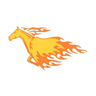 Flamboyant horse running listed in flames decals.