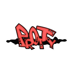Black and red proty word graffiti  listed in graffiti decals.