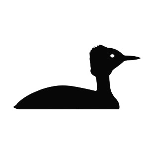 Duck swimming silhouette listed in birds decals.