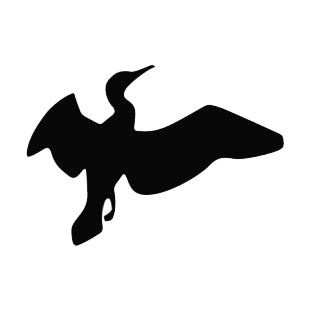 Pelican flying silhouette listed in birds decals.