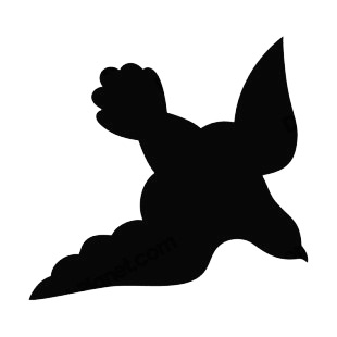 Dove flying silhouette listed in birds decals.