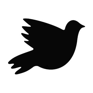 Dove flying silhouette listed in birds decals.
