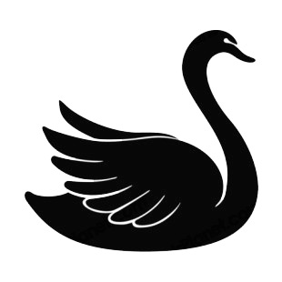 Cob swan swimming silhouette listed in birds decals.