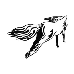 Flamboyant horse running  listed in flames decals.