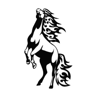 Flamboyant horse standing on two legs  listed in flames decals.