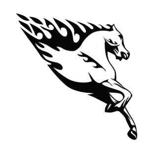 Flamboyant horse running  listed in flames decals.