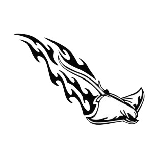 Flamboyant devil ray  listed in flames decals.