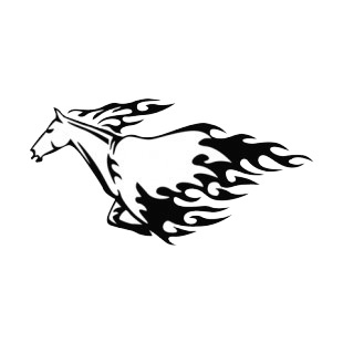 Flamboyant horse running flames decals, decal sticker #16023