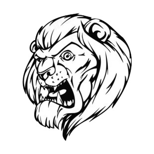 Angry lion face mascot listed in mascots decals.