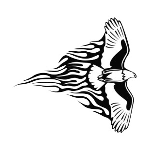 Flamboyant eagle flying  listed in flames decals.