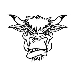 Angry bull face mascot listed in mascots decals.