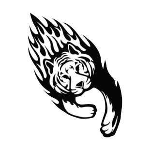 Flamboyant tiger running  listed in flames decals.