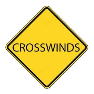Crosswinds road sign listed in road signs decals.