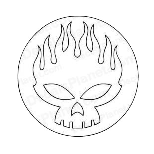 The Offspring logo flaming skull listed in music and bands decals.