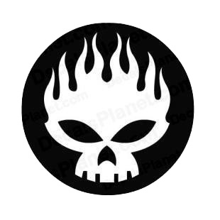 The Offspring logo flaming skull listed in music and bands decals.