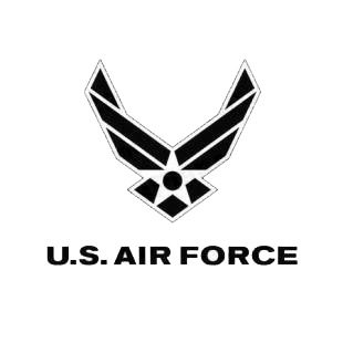 US Air force with text listed in military decals.