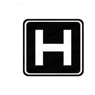 Hospital sign symbol listed in miscellaneous decals.