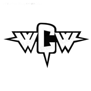 Wrestling WCW listed in famous logos decals.