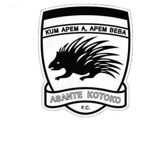 Asante Kotoko football team listed in soccer teams decals.