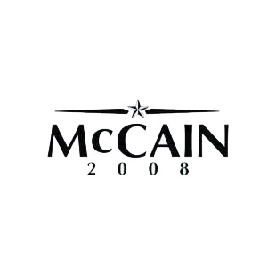 McCain 2008 listed in political decals.