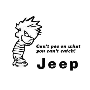 Can't pee on what you can't catch jeep listed in funny decals.
