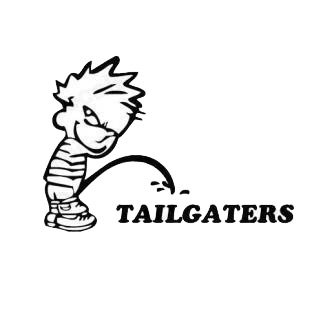 Pee on tailgaters listed in funny decals.