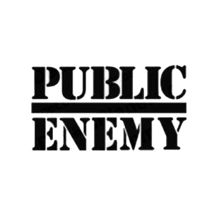 Public Enemy band music listed in music and bands decals.