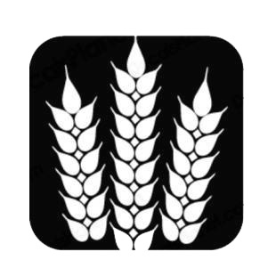 Wheat plant listed in agriculture decals.