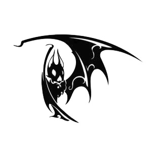 Bat with one wing open listed in bats decals.