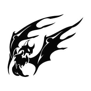 Bat with wings wide open listed in bats decals.