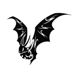 Bat with wings wide open listed in bats decals.