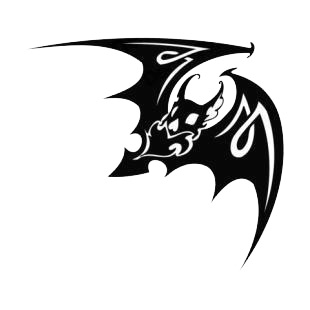 Bat with wings open listed in bats decals.