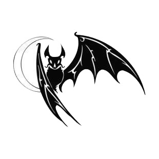 Bat flying at moonlight listed in bats decals.