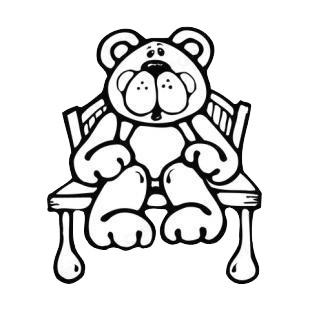 Bear sitting down on a chair listed in bears decals.