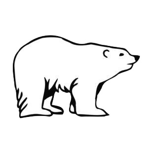 Side view of a polar bear listed in bears decals.